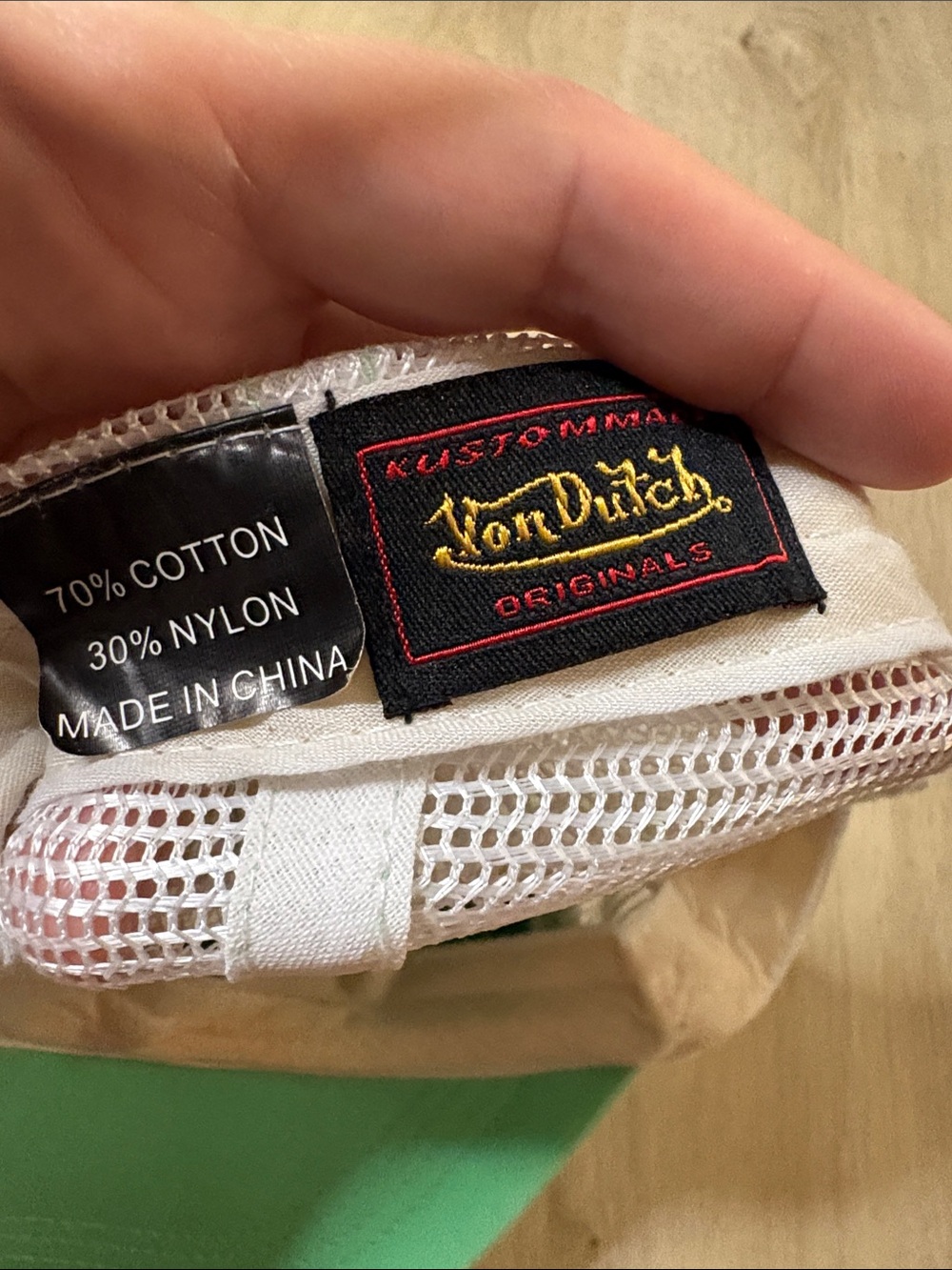 Von Dutch Lime Mint Green Velvet Trucker Hat Good Condition Y2K 90s streetwear - Picture 6 of 7